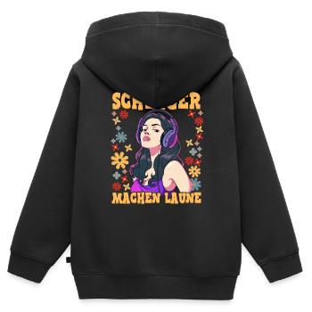Schlager - Kinder Premium Organic Zip Hoodie - Schwarz - Hinten - AI Model Kid Male (0cm)