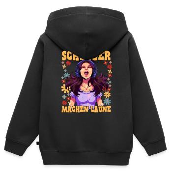 Schlager - Kinder Premium Organic Zip Hoodie - Schwarz - Hinten - AI Model Kid Male (0cm)