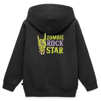 Zombie Rock'n Roll Horror Rock Headbanging Rock - Kinder Premium Organic Zip Hoodie - Schwarz - Hinten - AI Model Kid Male (0cm)