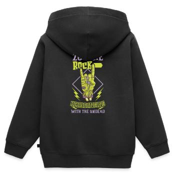 Zombie Rock'n Roll Horror Rock Headbanging Rock - Kinder Premium Organic Zip Hoodie - Schwarz - Hinten - AI Model Kid Male (0cm)