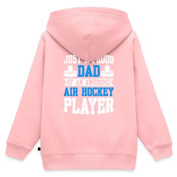 Proud Dad Of An Air Hockey Player - Kinder Premium Organic Zip Hoodie - Rosa - Hinten - AI Model Kid Female (0cm)