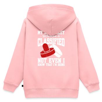 My Air Hockey Technique - Kinder Premium Organic Zip Hoodie - Rosa - Hinten - AI Model Kid Female (0cm)