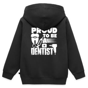Dentist Proud To Be A Dentist - Kids Premium Organic Zip-up Hoodie - black - Back - AI Model Kid Male (0cm)