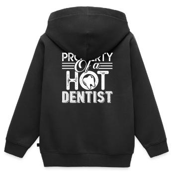 Dentist Property Of A Hot Dentist - Kids Premium Organic Zip-up Hoodie - black - Back - AI Model Kid Male (0cm)