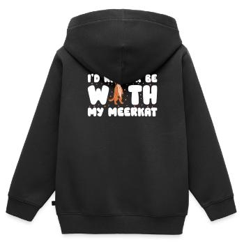 I'd Rather Be With My Meerkat - Kinder Premium Organic Zip Hoodie - Schwarz - Hinten - AI Model Kid Male (0cm)