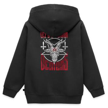 Occulte - Sweat Premium à capuche zippé enfant bio - noir - Dos - AI Model Kid Male (0cm)