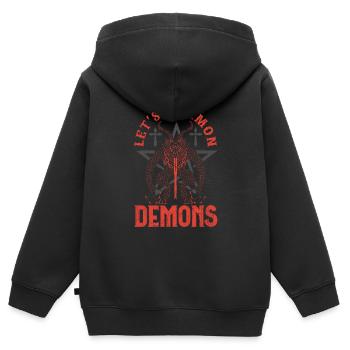 Occulte - Sweat Premium à capuche zippé enfant bio - noir - Dos - AI Model Kid Male (0cm)
