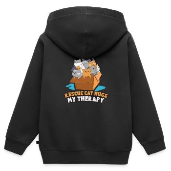 Animal RESCUE ANIMAL RIGHTS RESCUE Animal ADOPTION - Kinder Premium Organic Zip Hoodie - Schwarz - Hinten - AI Model Kid Male (0cm)