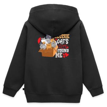 Animal RESCUE ANIMAL RIGHTS RESCUE Animal ADOPTION - Kinder Premium Organic Zip Hoodie - Schwarz - Hinten - AI Model Kid Male (0cm)