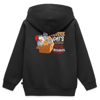 Animal RESCUE ANIMAL RIGHTS RESCUE Animal ADOPTION - Kinder Premium Organic Zip Hoodie - Schwarz - Hinten - AI Model Kid Male (0cm)