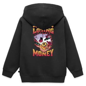 I Love Losing Money 5 - Kinder Premium Organic Zip Hoodie - Schwarz - Hinten - AI Model Kid Male (0cm)