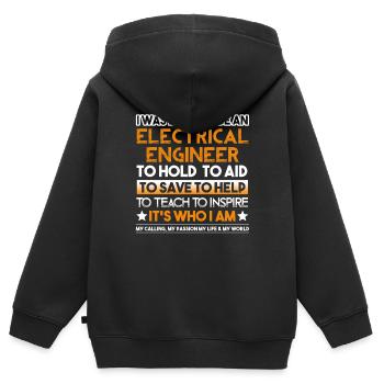 I Was Born To Be An Electrical Engineer - Kids Premium Organic Zip-up Hoodie - black - Back - AI Model Kid Male (0cm)