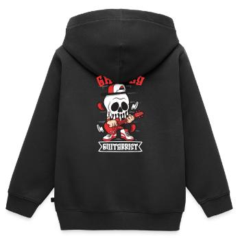 Drôle Horreur Spooky Guitariste Guitariste Fantomatique - Sweat Premium à capuche zippé enfant bio - noir - Dos - AI Model Kid Male (0cm)