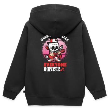 Drôle Horreur Spooky Guitariste Guitariste Fantomatique - Sweat Premium à capuche zippé enfant bio - noir - Dos - AI Model Kid Male (0cm)