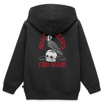 Emoticon Make America Emo Again Emocore Aesthetic - Kids Premium Organic Zip-up Hoodie - black - Back - AI Model Kid Male (0cm)