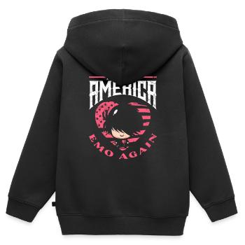 Emoticon Make America Emo Again Emocore Aesthetic - Kids Premium Organic Zip-up Hoodie - black - Back - AI Model Kid Male (0cm)