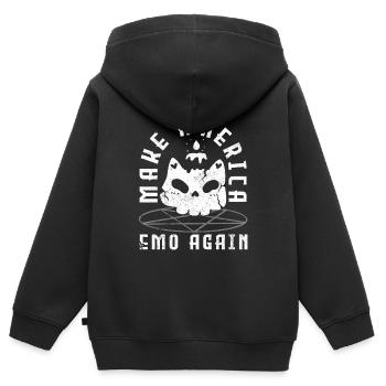 Emoticon Make America Emo Again Emocore Aesthetic - Kids Premium Organic Zip-up Hoodie - black - Back - AI Model Kid Male (0cm)
