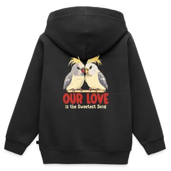 Valentinstag Turteltauben Vogelmotiv Romantisch - Kinder Premium Organic Zip Hoodie - Schwarz - Hinten - AI Model Kid Male (0cm)