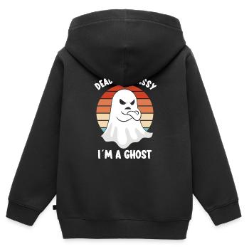 SOS Fantômes Drôles Fantômes Fantômes en colère - Sweat Premium à capuche zippé enfant bio - noir - Dos - AI Model Kid Male (0cm)