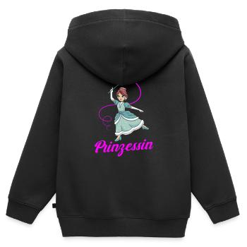 Prinzessin - Kinder Premium Organic Zip Hoodie - Schwarz - Hinten - AI Model Kid Male (0cm)