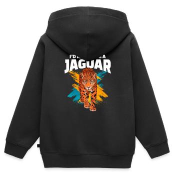 Jaguar - Kinder Premium Organic Zip Hoodie - Schwarz - Hinten - AI Model Kid Male (0cm)