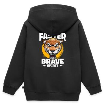 Jaguar - Kinder Premium Organic Zip Hoodie - Schwarz - Hinten - AI Model Kid Male (0cm)