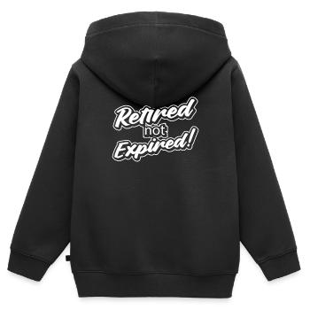 Pension de pensionné retraité Non expirée - Sweat Premium à capuche zippé enfant bio - noir - Dos - AI Model Kid Male (0cm)