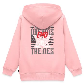 Emoticon Emo American Dreams Emo Thèmes Emocore - Sweat Premium à capuche zippé enfant bio - rose - Dos - AI Model Kid Female (0cm)