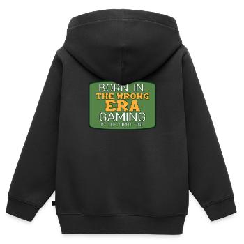 Drôle de culture du jeu rétro - Sweat Premium à capuche zippé enfant bio - noir - Dos - AI Model Kid Male (0cm)