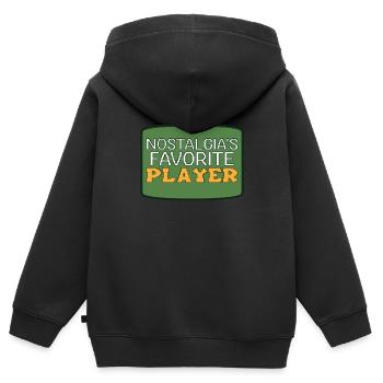 Drôle de culture du jeu rétro - Sweat Premium à capuche zippé enfant bio - noir - Dos - AI Model Kid Male (0cm)
