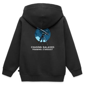 Astrophotography Astronomy Space Camera - Kids Premium Organic Zip-up Hoodie - black - Back - AI Model Kid Male (0cm)