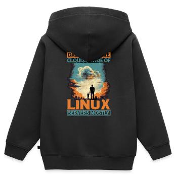 De quoi sont faits les clouds, les serveurs Linux principalement 12 - Sweat Premium à capuche zippé enfant bio - noir - Dos - AI Model Kid Male (0cm)