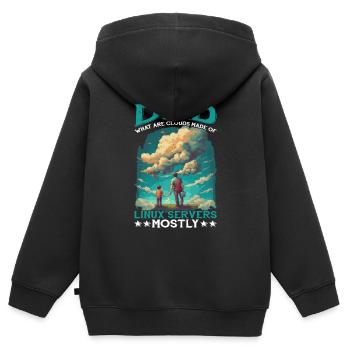 De quoi sont faits les clouds, les serveurs Linux principalement 11 - Sweat Premium à capuche zippé enfant bio - noir - Dos - AI Model Kid Male (0cm)