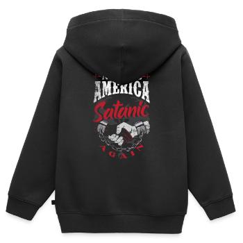 Satan Make America Satanic Again Occult - Kinder Premium Organic Zip Hoodie - Schwarz - Hinten - AI Model Kid Male (0cm)