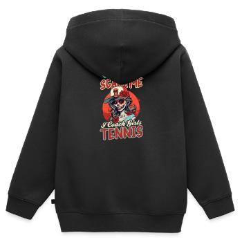 Halloween-Coach I Coach Mädchen Tennis Zombie - Kinder Premium Organic Zip Hoodie - Schwarz - Hinten - AI Model Kid Male (0cm)