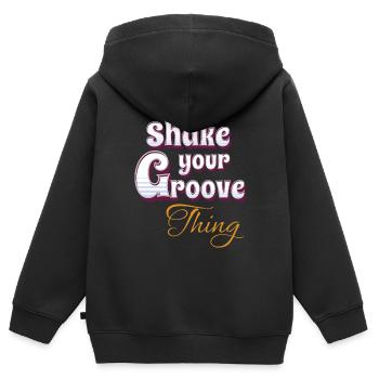 Secouez votre truc de groove - Sweat Premium à capuche zippé enfant bio - noir - Dos - AI Model Kid Male (0cm)