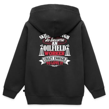 Oilfield Worker Become An Oilfield Worker - Kids Premium Organic Zip-up Hoodie - black - Back - AI Model Kid Male (0cm)