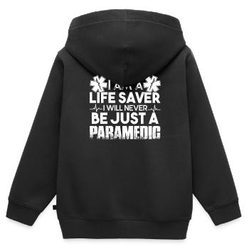 Paramedic Paramedic Life Saver - Kids Premium Organic Zip-up Hoodie - black - Back - AI Model Kid Male (0cm)