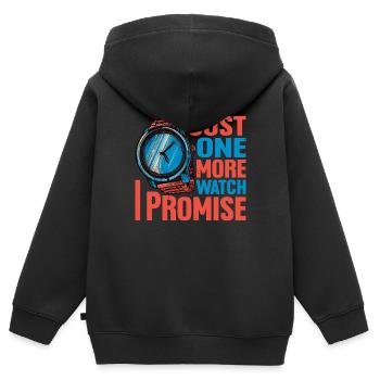 Encore une montre, je vous le promets - Sweat Premium à capuche zippé enfant bio - noir - Dos - AI Model Kid Male (0cm)
