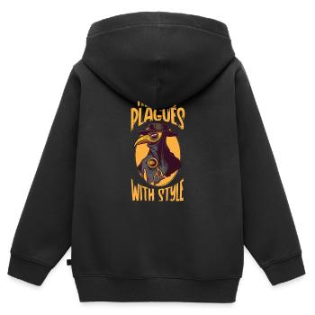 Gruseliger Halloween-horror-seuchendoktor - Kinder Premium Organic Zip Hoodie - Schwarz - Hinten - AI Model Kid Male (0cm)