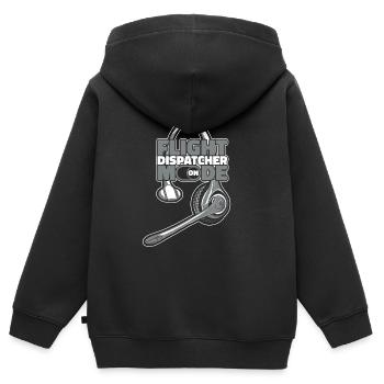 Centre d’opérations du centre de contrôle des appels d’urgence - Sweat Premium à capuche zippé enfant bio - noir - Dos - AI Model Kid Male (0cm)