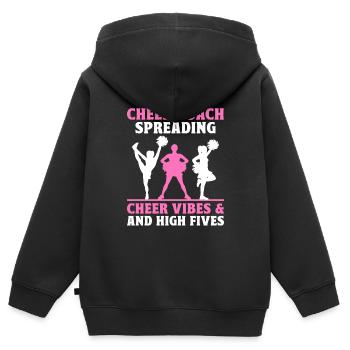 Cheerleading Coach Cheer Coach Cheerleader Cheer T - Kinder Premium Organic Zip Hoodie - Schwarz - Hinten - AI Model Kid Male (0cm)