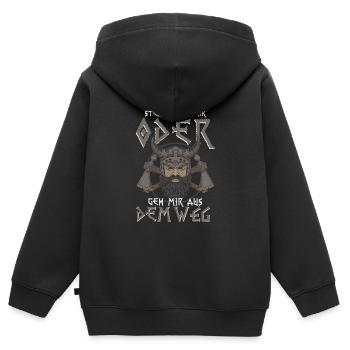 Wikinger Steh Hinter Mir - Kinder Premium Organic Zip Hoodie - Schwarz - Hinten - AI Model Kid Male (0cm)