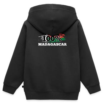 Madagaskar - Kinder Premium Organic Zip Hoodie - Schwarz - Hinten - AI Model Kid Male (0cm)