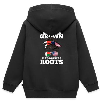 Madagaskar - Kinder Premium Organic Zip Hoodie - Schwarz - Hinten - AI Model Kid Male (0cm)