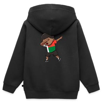 Madagascar - Kids Premium Organic Zip-up Hoodie - black - Back - AI Model Kid Male (0cm)