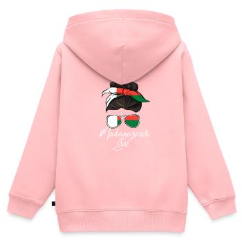 Madagascar - Kids Premium Organic Zip-up Hoodie - rose - Back - AI Model Kid Female (0cm)