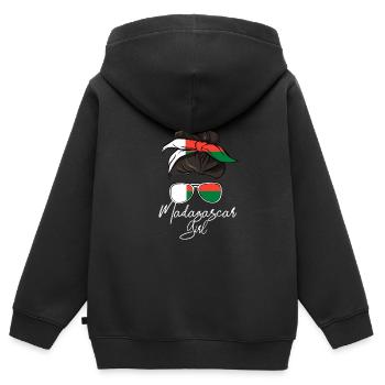 Madagaskar - Kinder Premium Organic Zip Hoodie - Schwarz - Hinten - AI Model Kid Male (0cm)