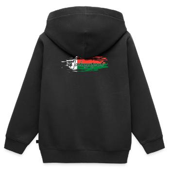 Madagaskar - Kinder Premium Organic Zip Hoodie - Schwarz - Hinten - AI Model Kid Male (0cm)