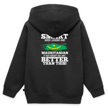 Maurice - Sweat Premium à capuche zippé enfant bio - noir - Dos - AI Model Kid Male (0cm)